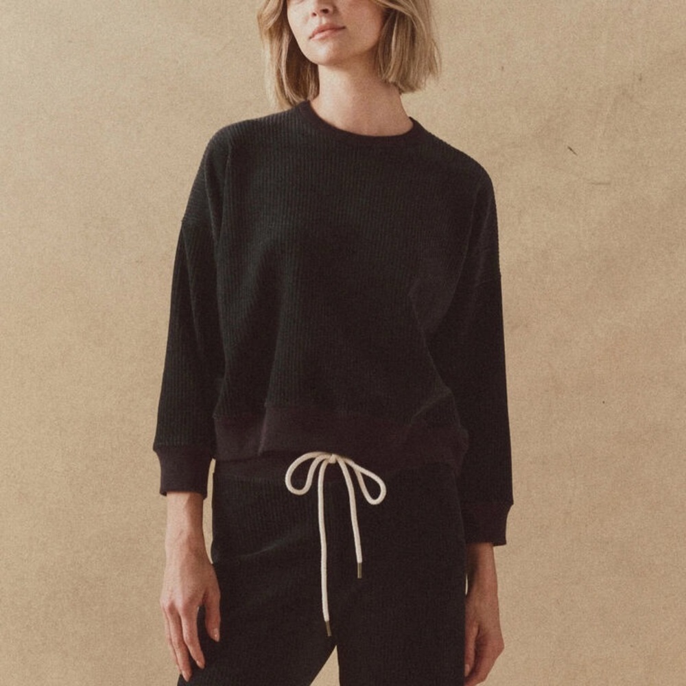 THE GREAT Corduroy Teammate Sweatshirt in Slate Size 0 XS